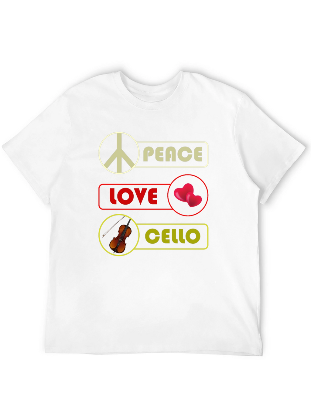 Peace Love Cello T-Shirt Musician Gift