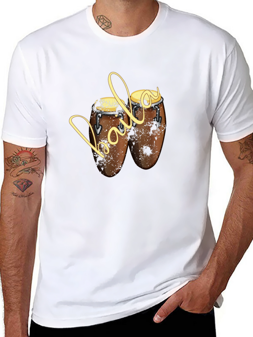 Baila Conga Drum T-Shirt - Black