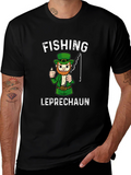 Fishing Leprechaun Graphic T-Shirt