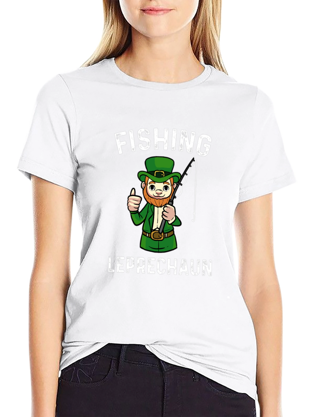 Fishing Leprechaun Graphic T-Shirt