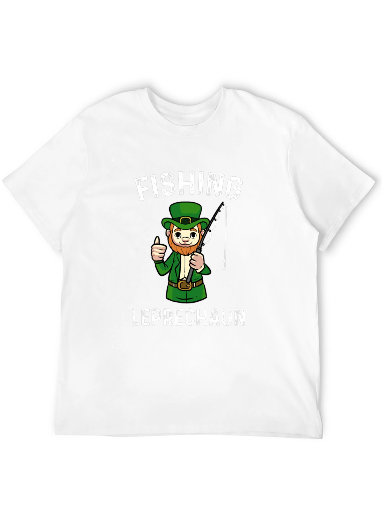 Fishing Leprechaun Graphic T-Shirt