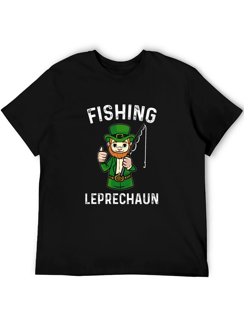 Fishing Leprechaun Graphic T-Shirt