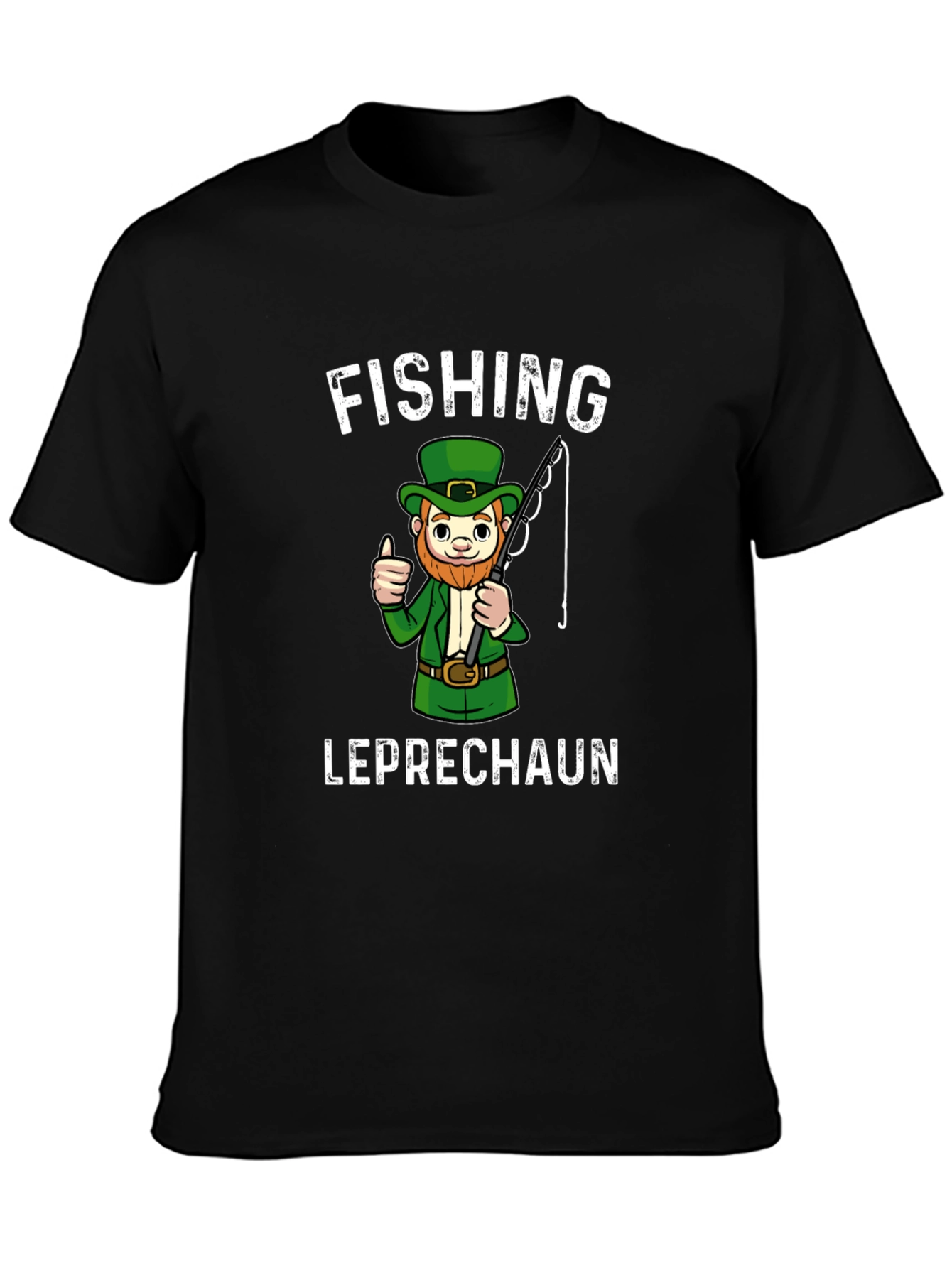 Fishing Leprechaun Graphic T-Shirt