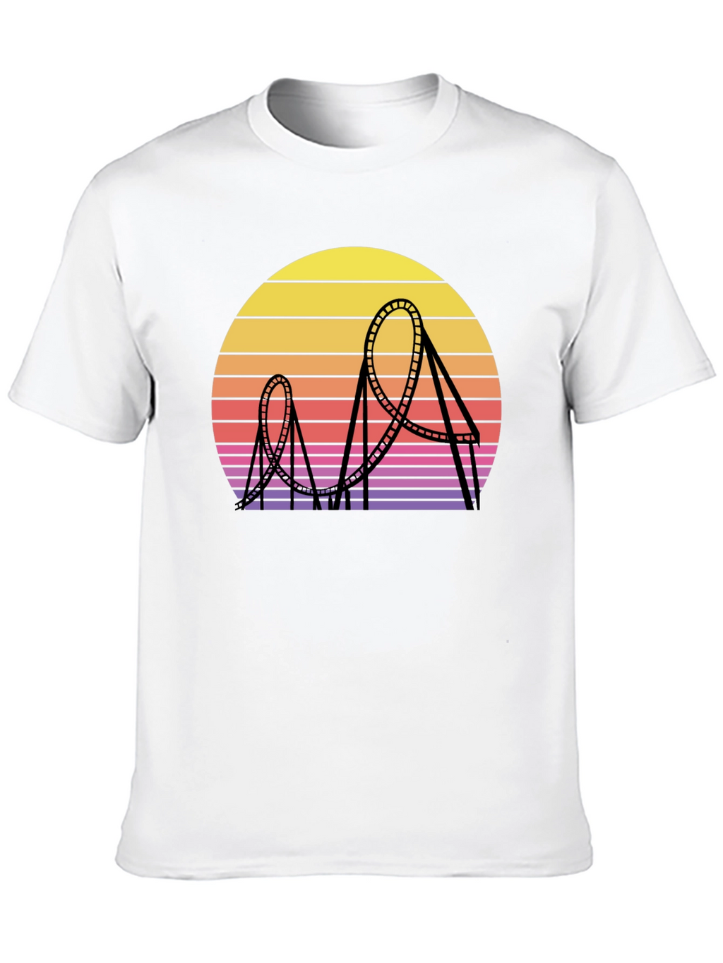 Retro Roller Coaster Sunset Graphic Tee