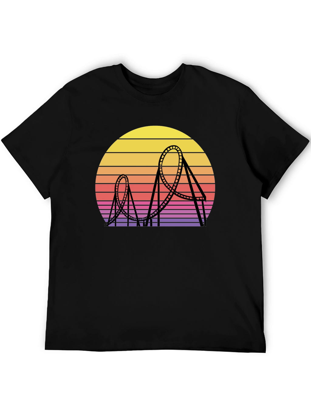 Retro Roller Coaster Sunset Graphic Tee