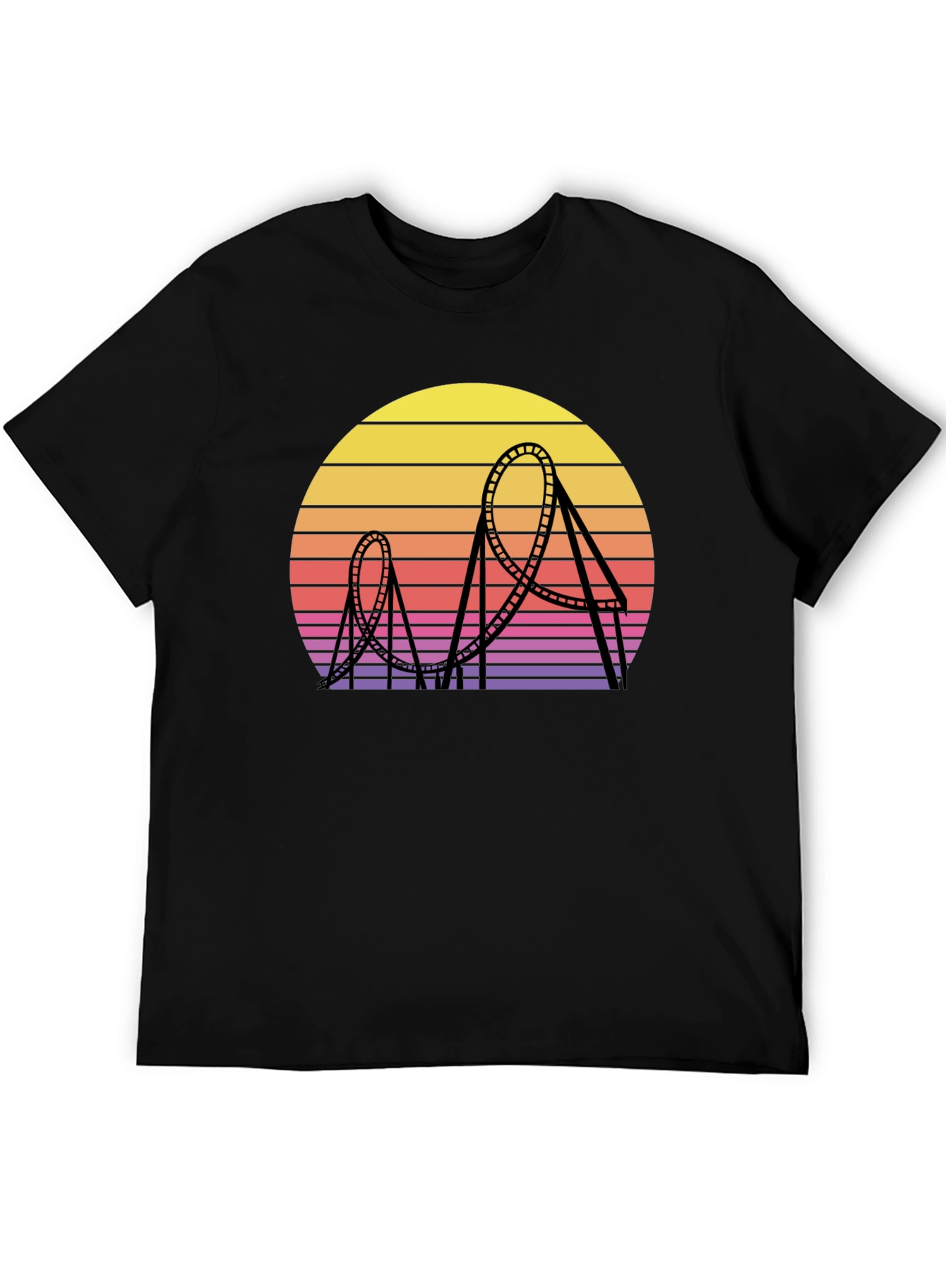Retro Roller Coaster Sunset Graphic Tee