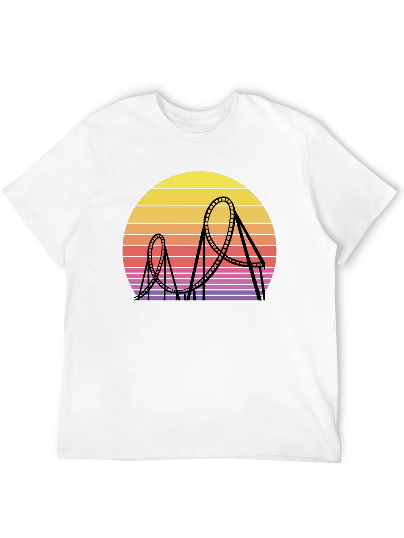 Retro Roller Coaster Sunset Graphic Tee