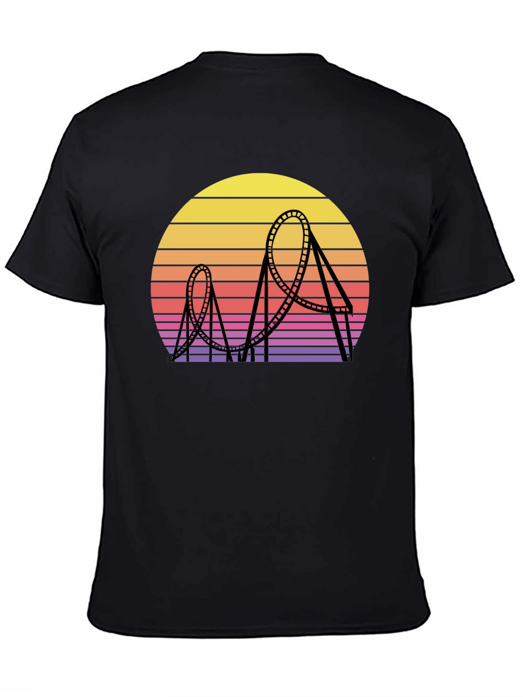 Retro Roller Coaster Sunset Graphic Tee
