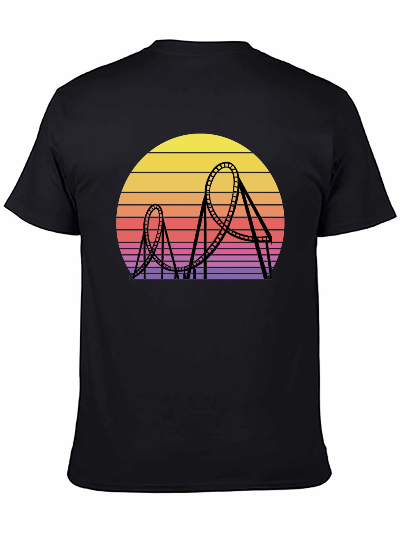 Retro Roller Coaster Sunset Graphic Tee