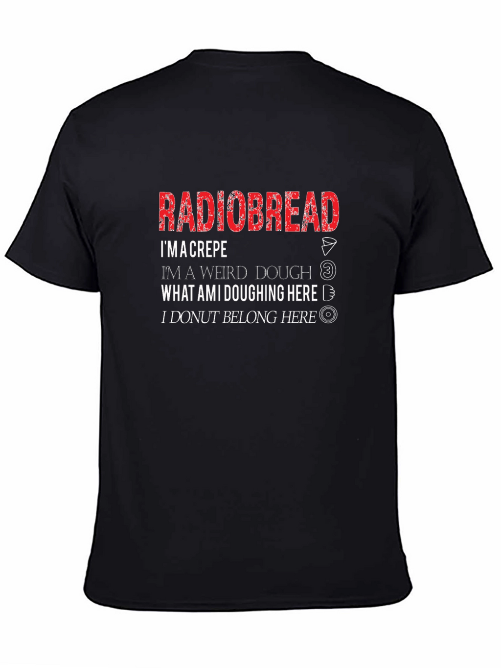 Radiobread Doughing Pun Black T-Shirt