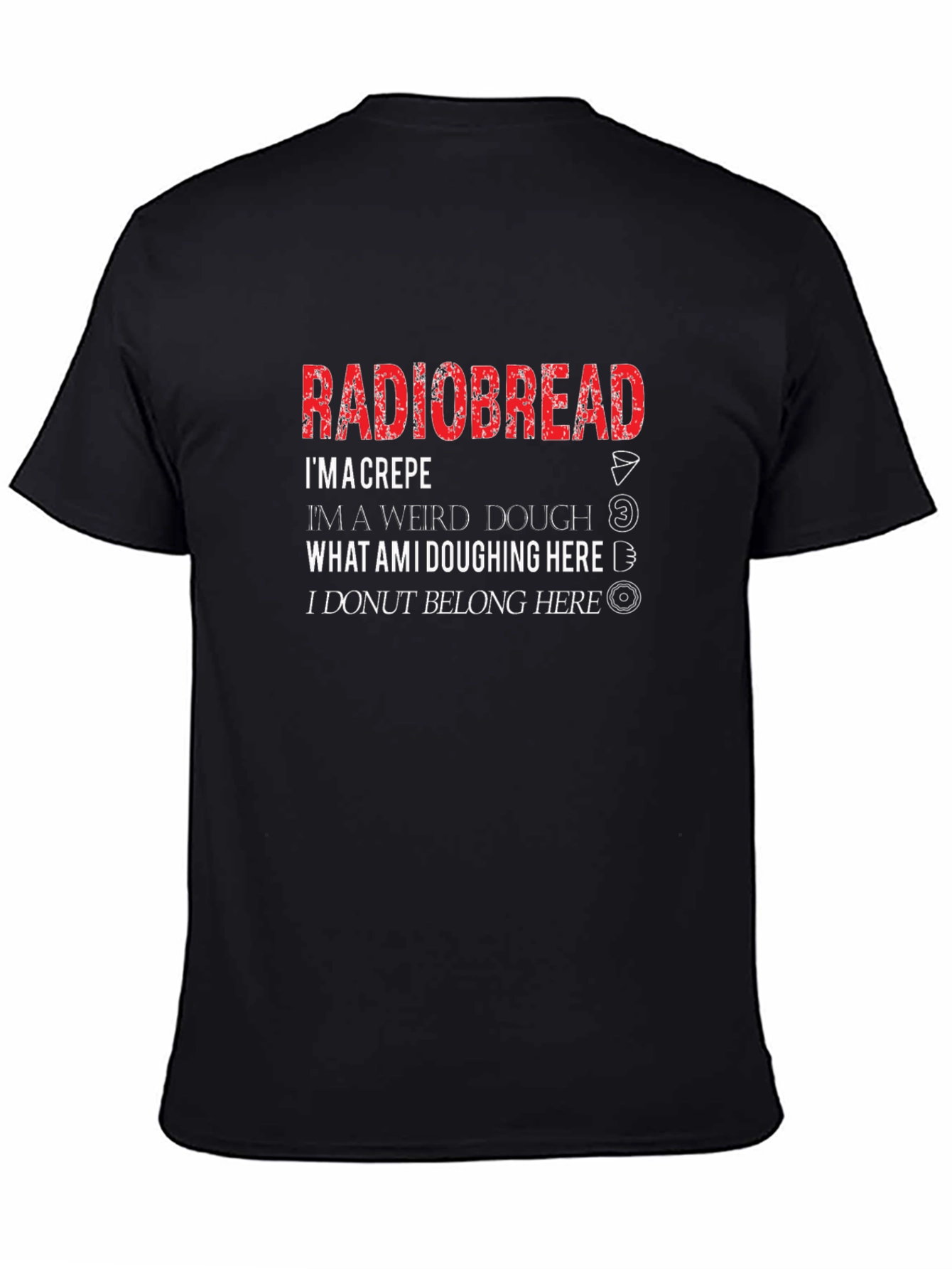 Radiobread Doughing Pun Black T-Shirt