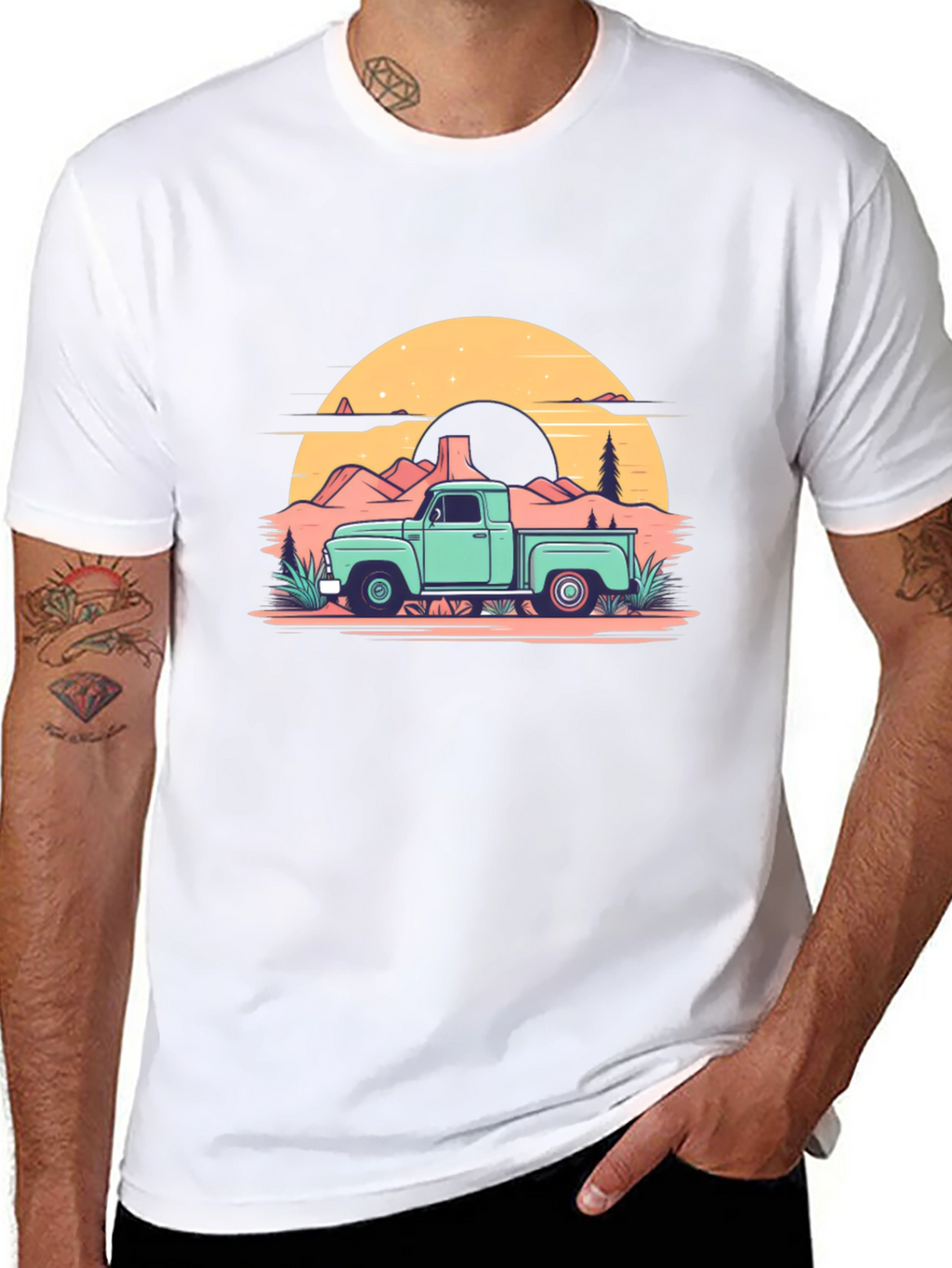 Retro Truck Graphic Tee - Black