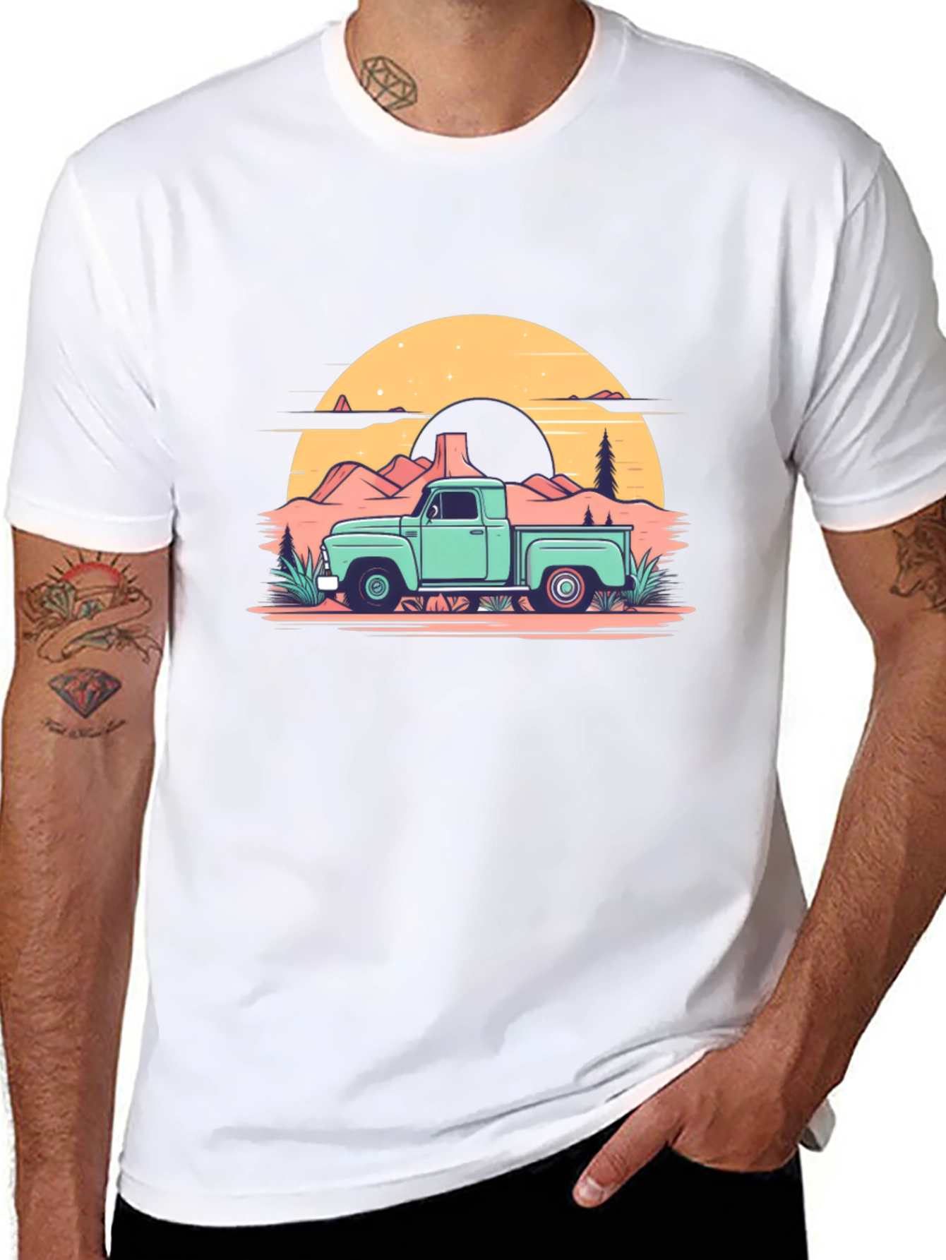 Retro Truck Graphic Tee - Black