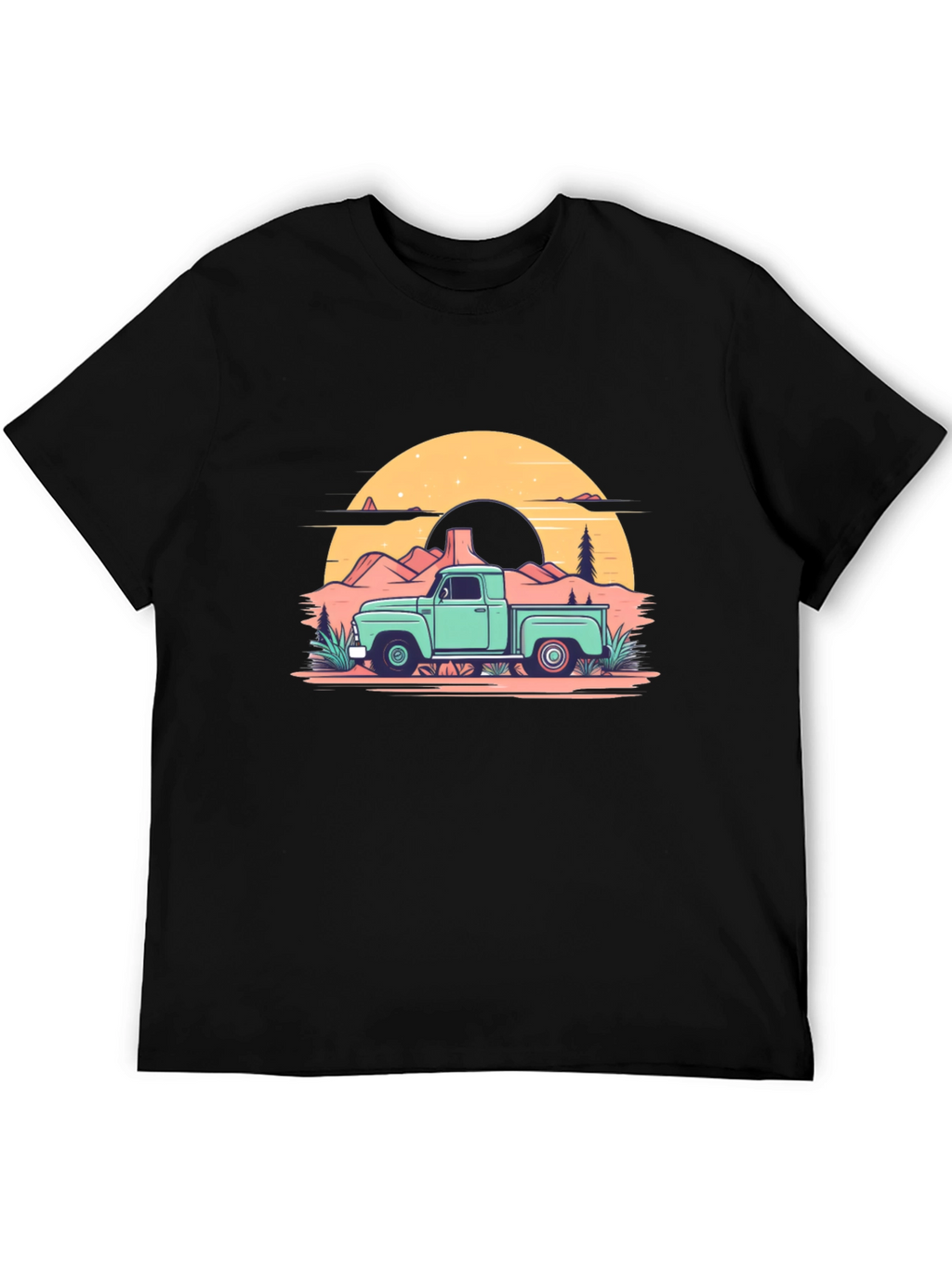 Retro Truck Graphic Tee - Black