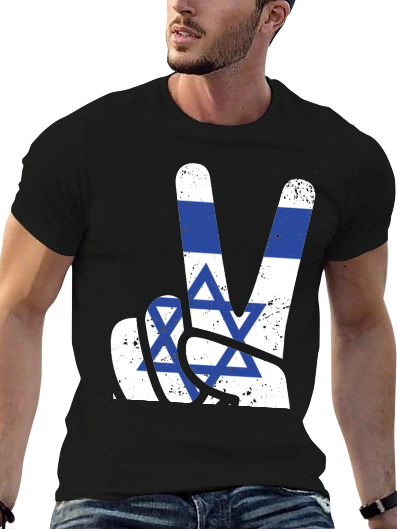 Israel Flag Peace Sign T-Shirt