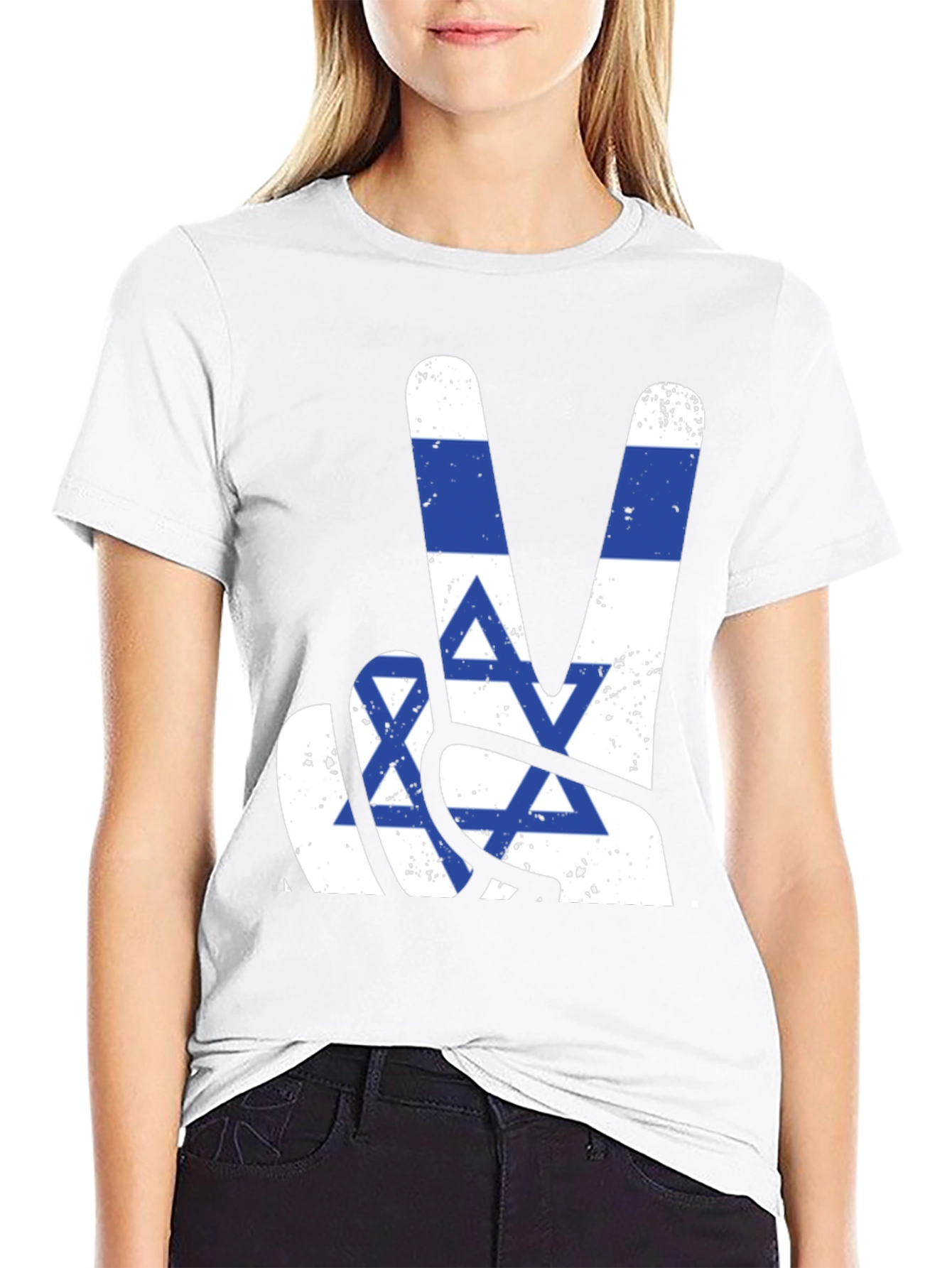 Israel Flag Peace Sign T-Shirt