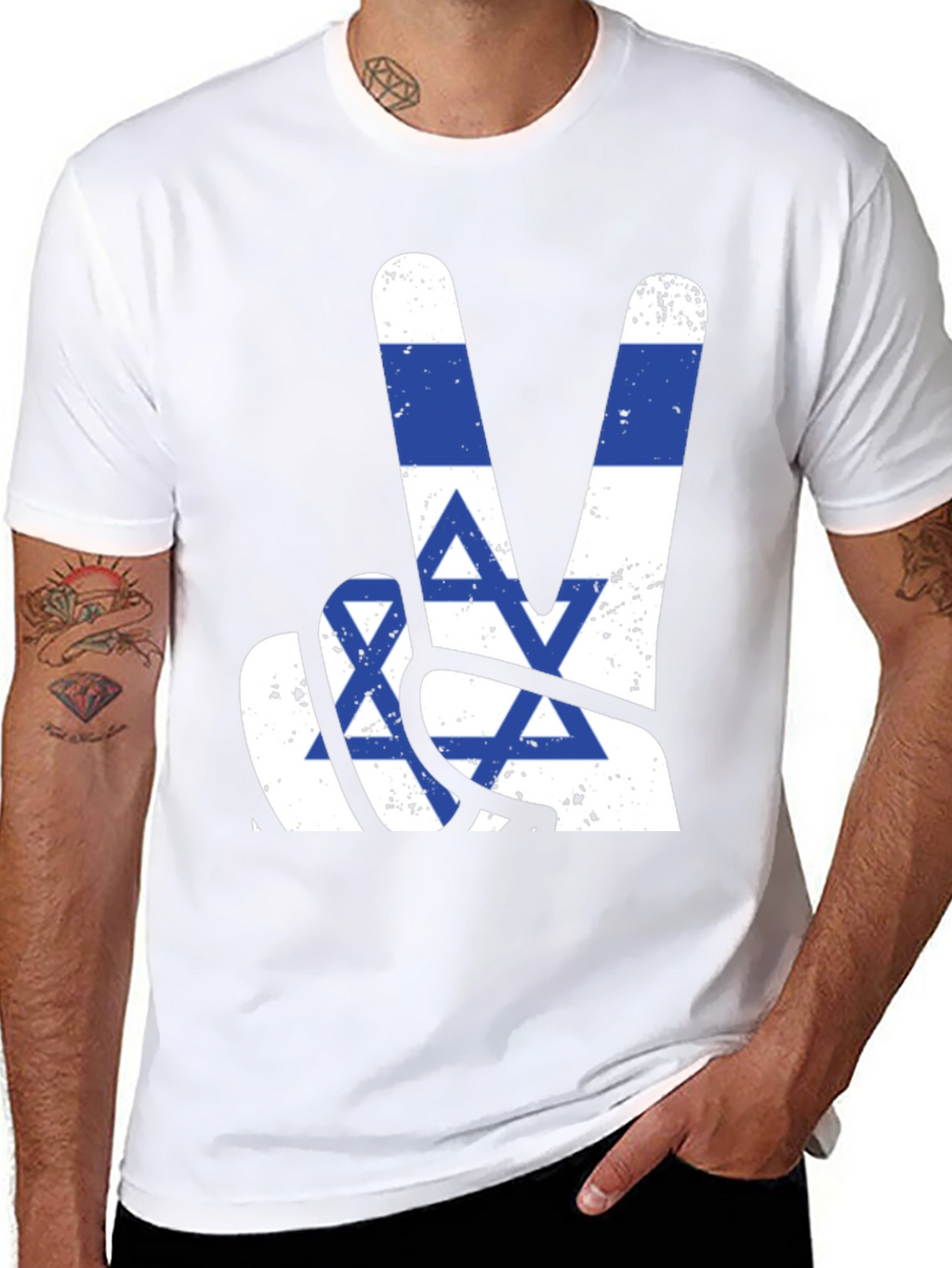 Israel Flag Peace Sign T-Shirt