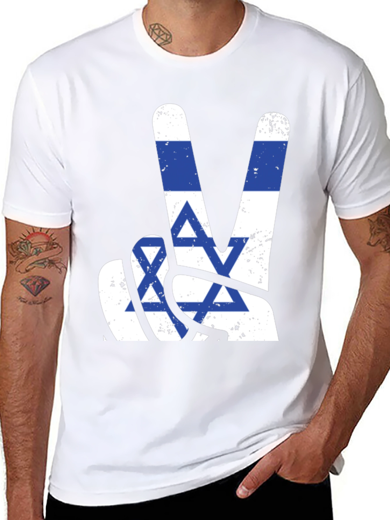 Israel Flag Peace Sign T-Shirt