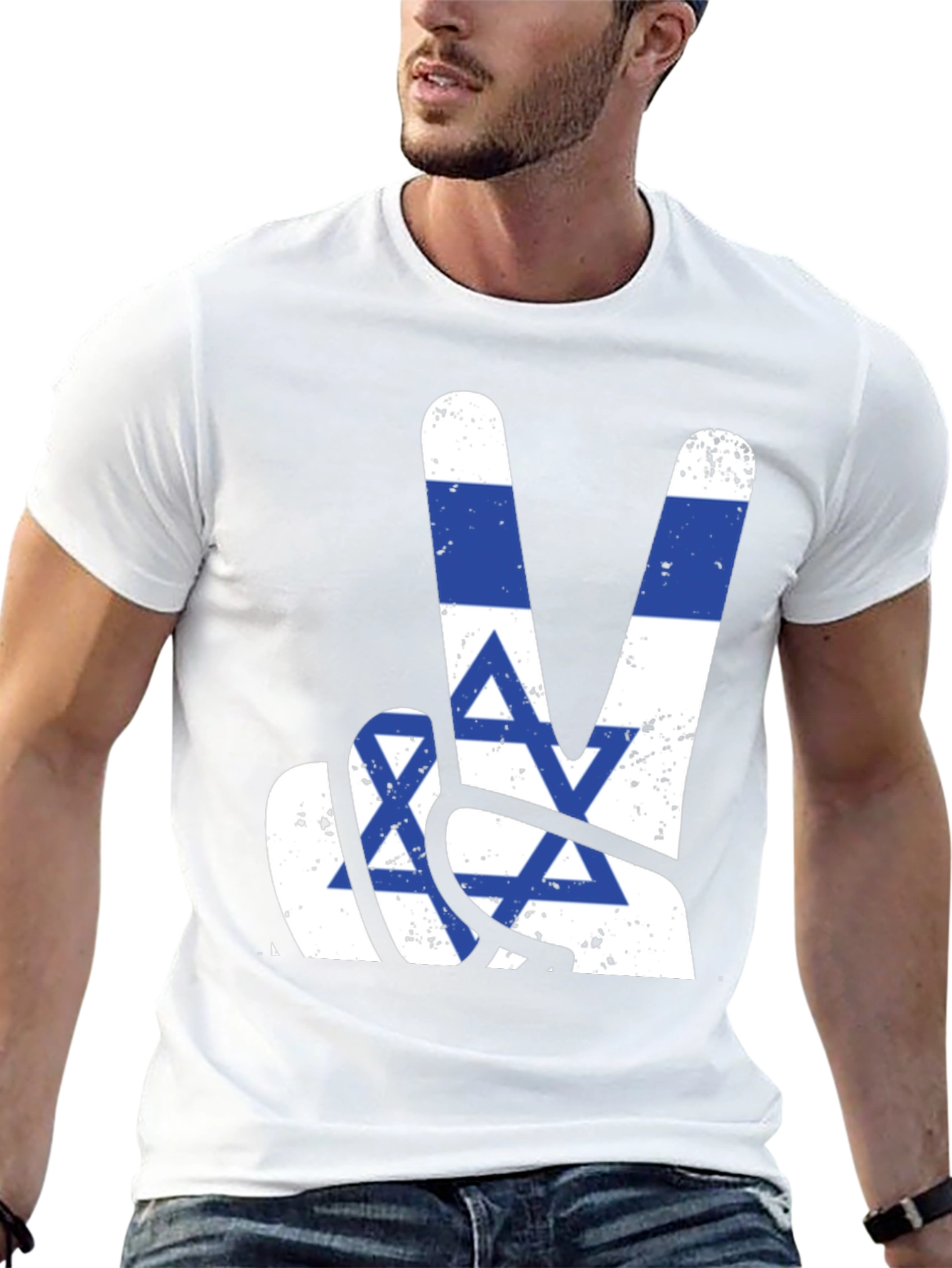 Israel Flag Peace Sign T-Shirt