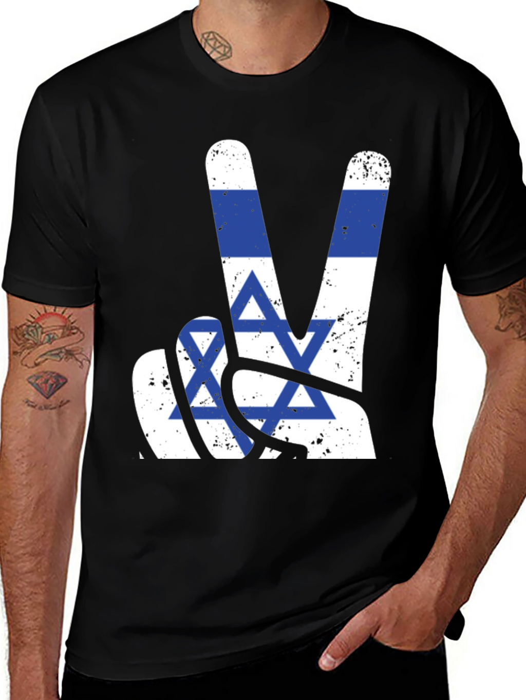 Israel Flag Peace Sign T-Shirt