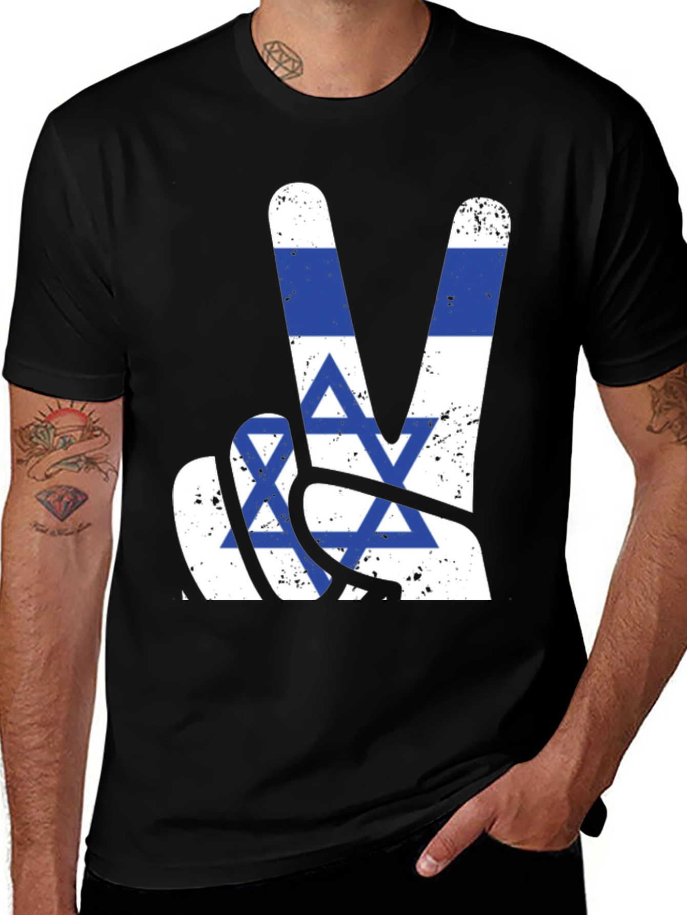 Israel Flag Peace Sign T-Shirt