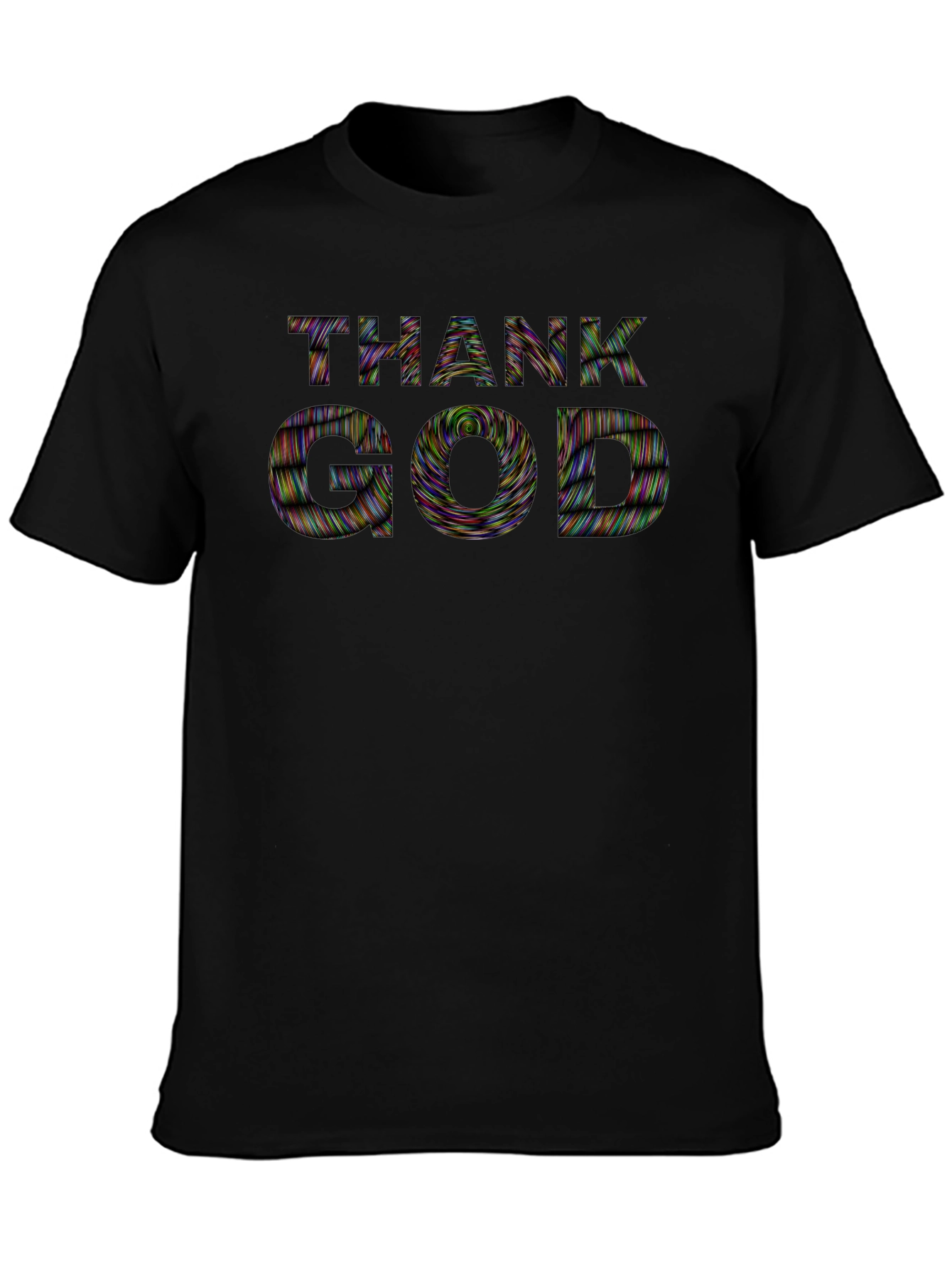 Thank God Graphic Tee - Black Cotton T-Shirt