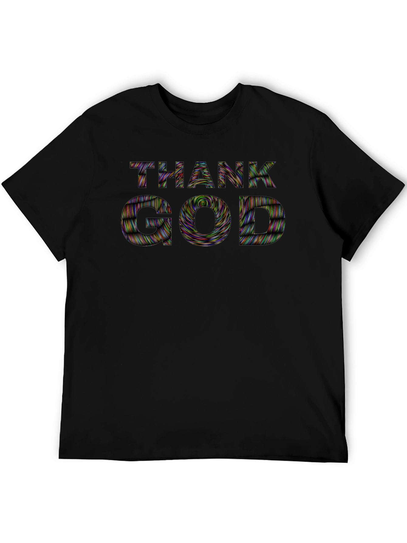 Thank God Graphic Tee - Black Cotton T-Shirt