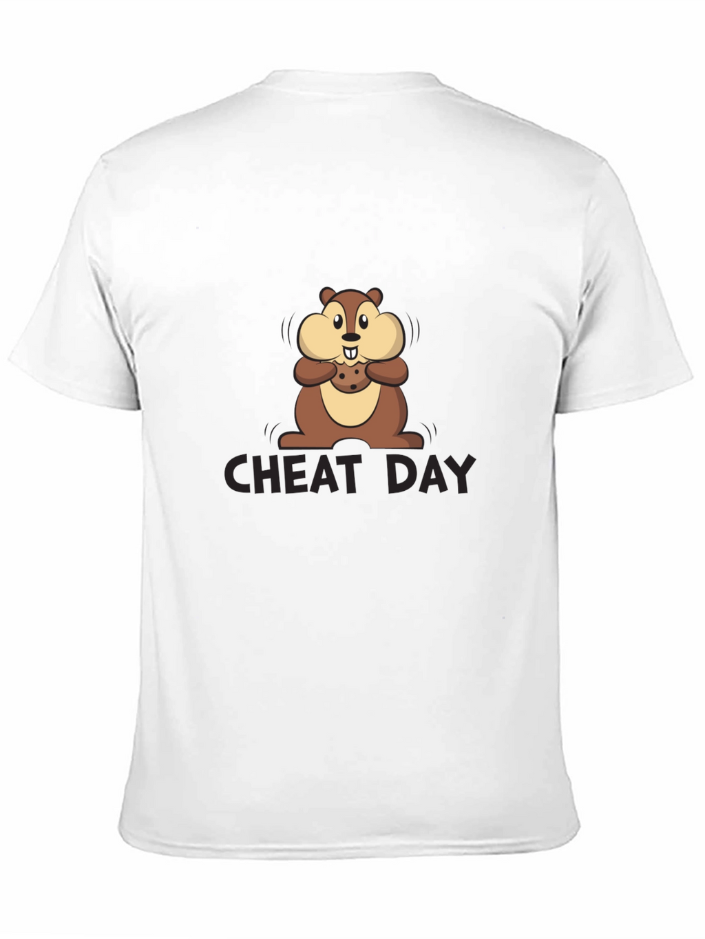 Cheat Day Chipmunk Graphic Tee - Black Cotton T-Shirt