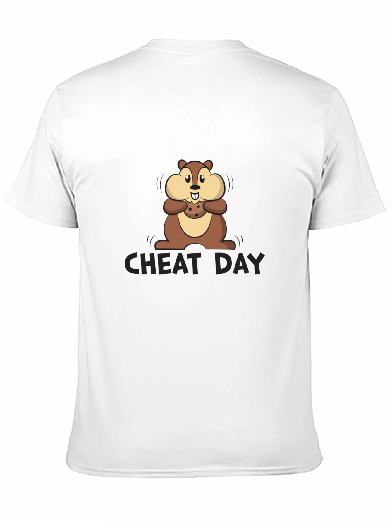 Cheat Day Chipmunk Graphic Tee - Black Cotton T-Shirt