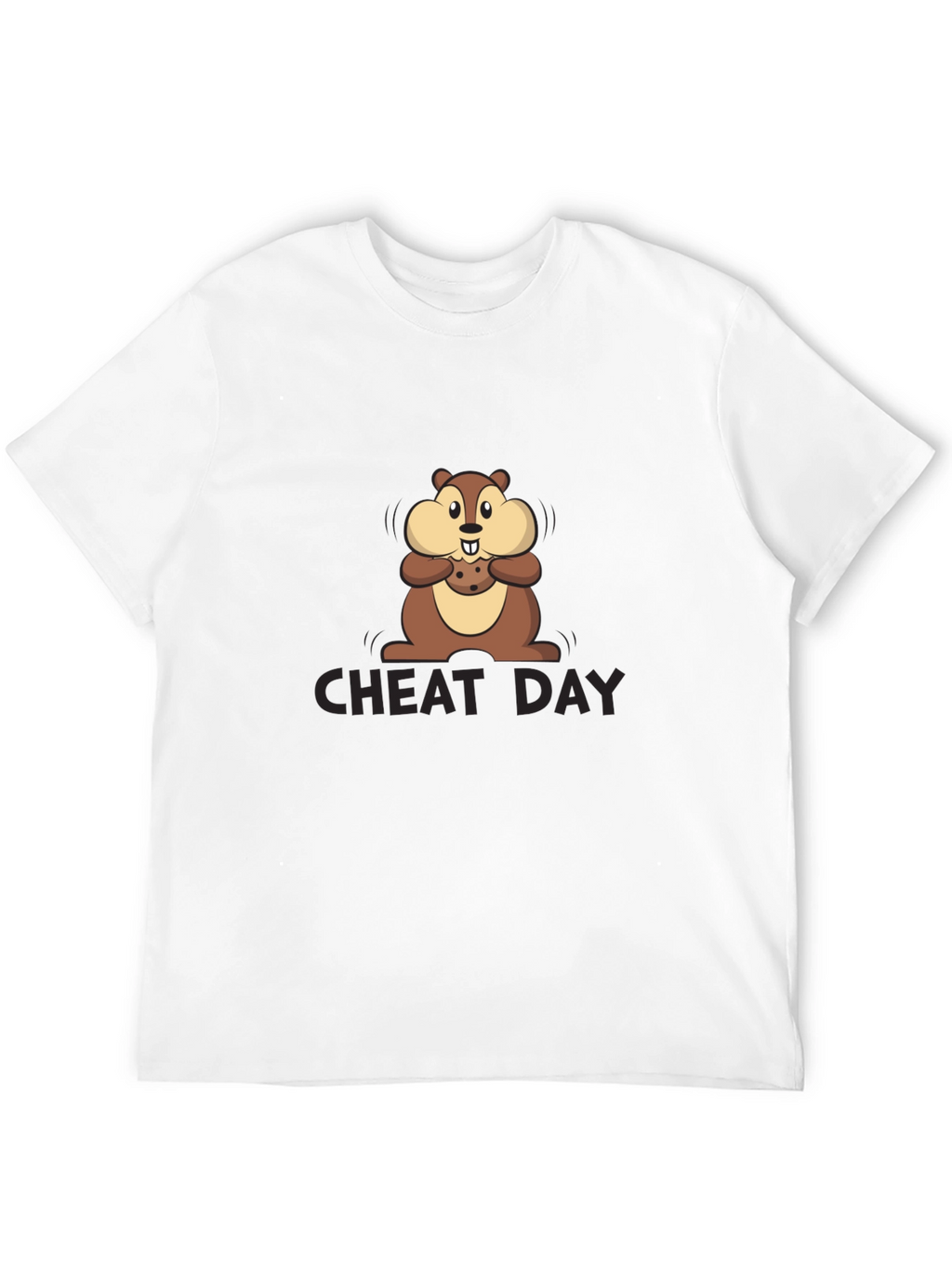 Cheat Day Chipmunk Graphic Tee - Black Cotton T-Shirt