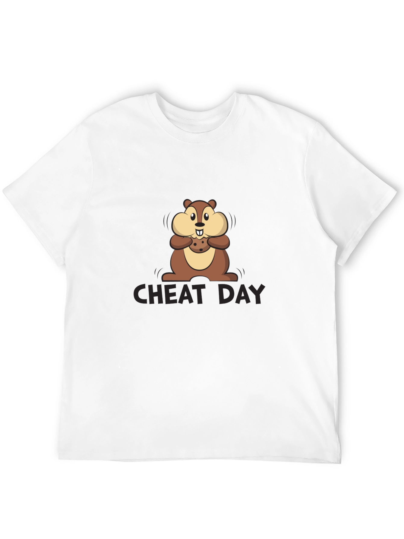 Cheat Day Chipmunk Graphic Tee - Black Cotton T-Shirt