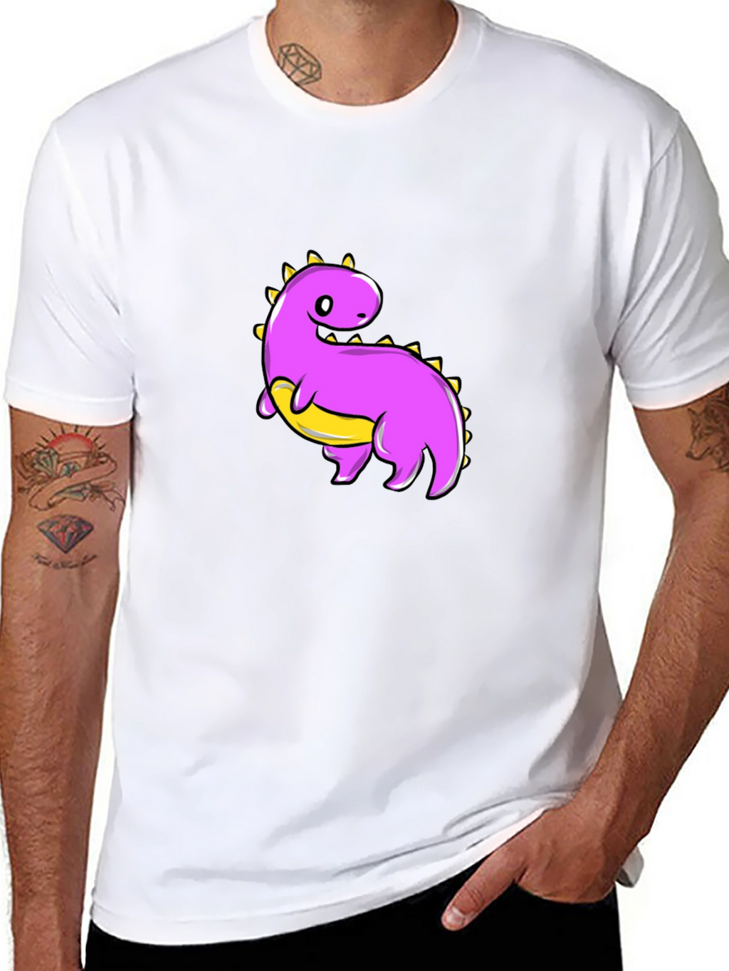 Cute Dinosaur Graphic Tee - Black T-Shirt