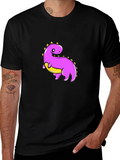 Cute Dinosaur Graphic Tee - Black T-Shirt