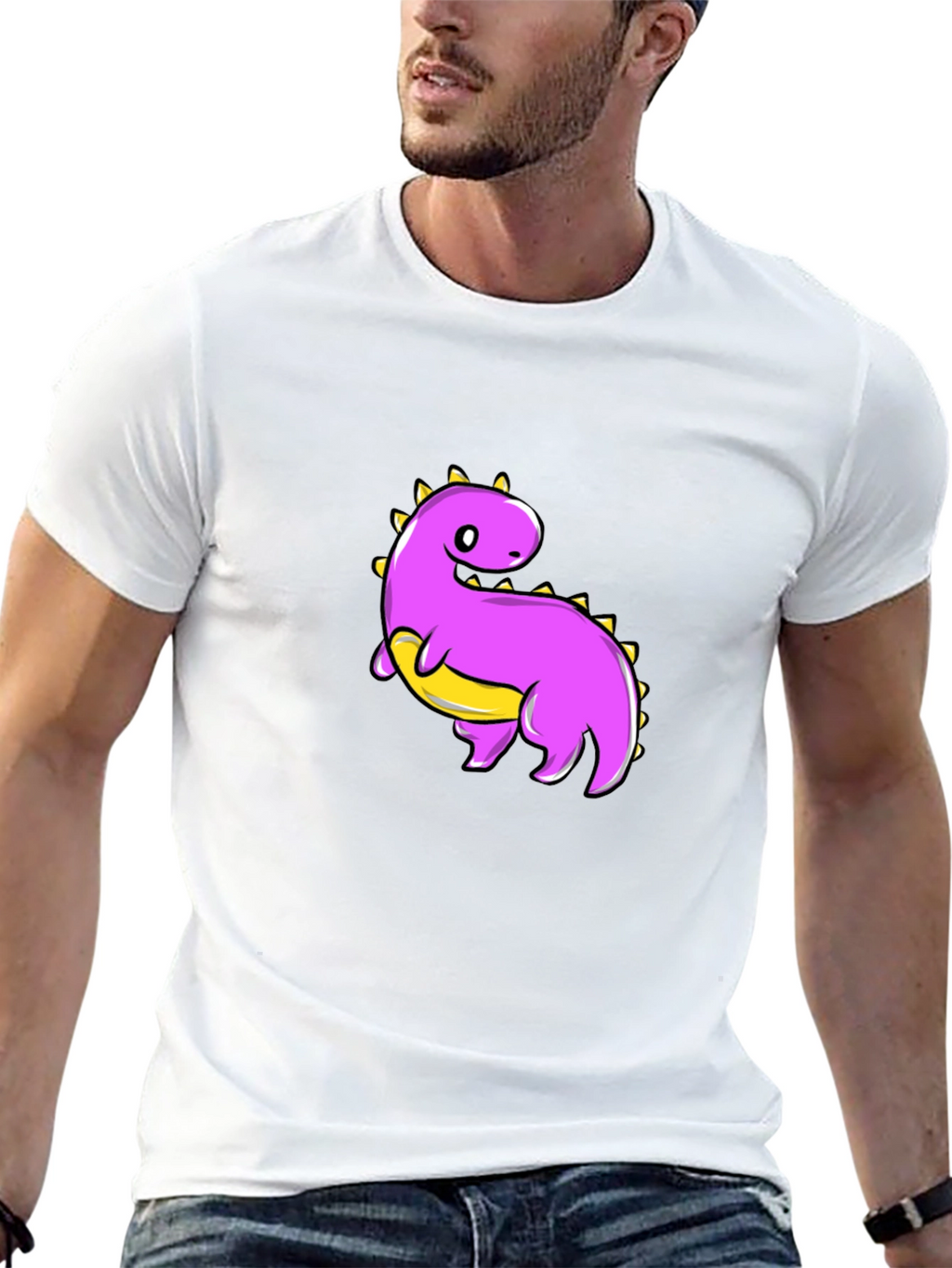 Cute Dinosaur Graphic Tee - Black T-Shirt