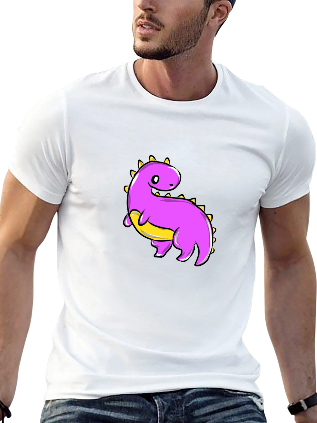 Cute Dinosaur Graphic Tee - Black T-Shirt