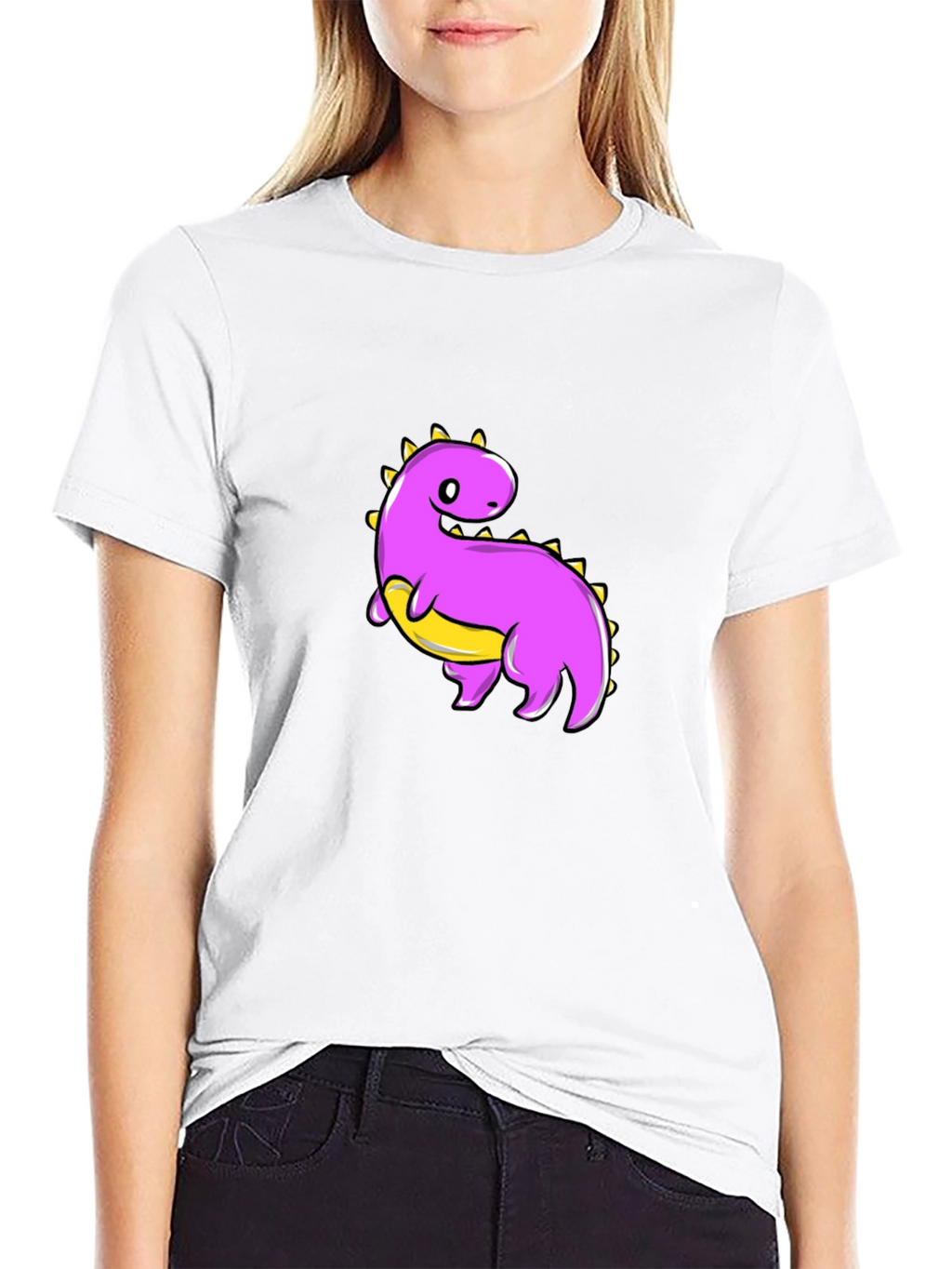 Cute Dinosaur Graphic Tee - Black T-Shirt