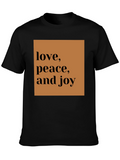 Love Peace Joy Black Graphic Tee
