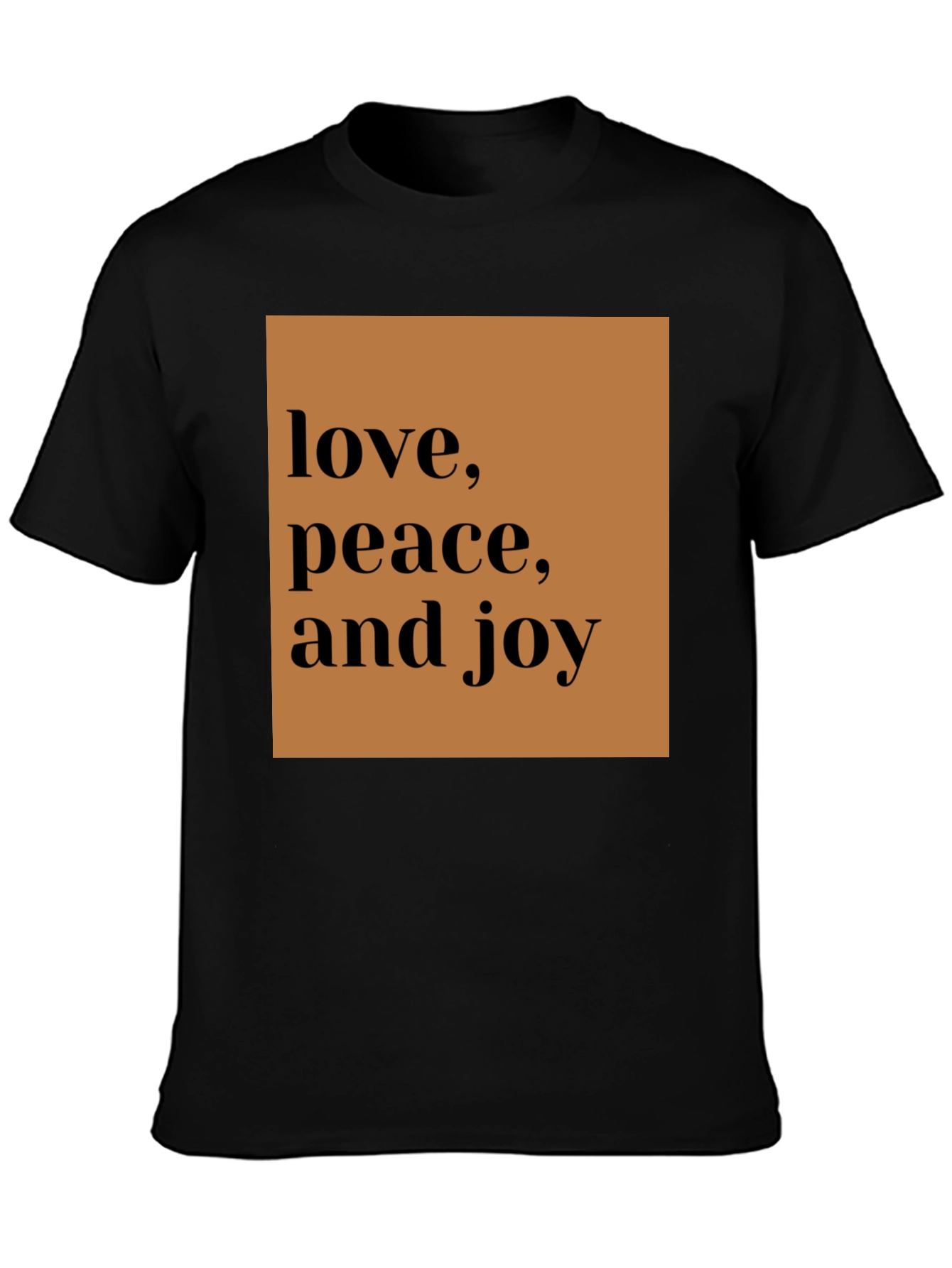 Love Peace Joy Black Graphic Tee