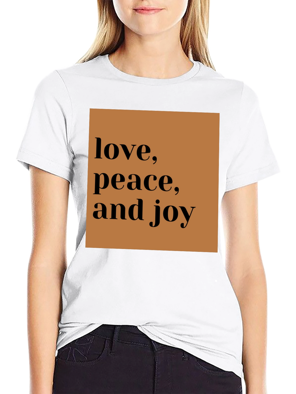 Love Peace Joy Black Graphic Tee