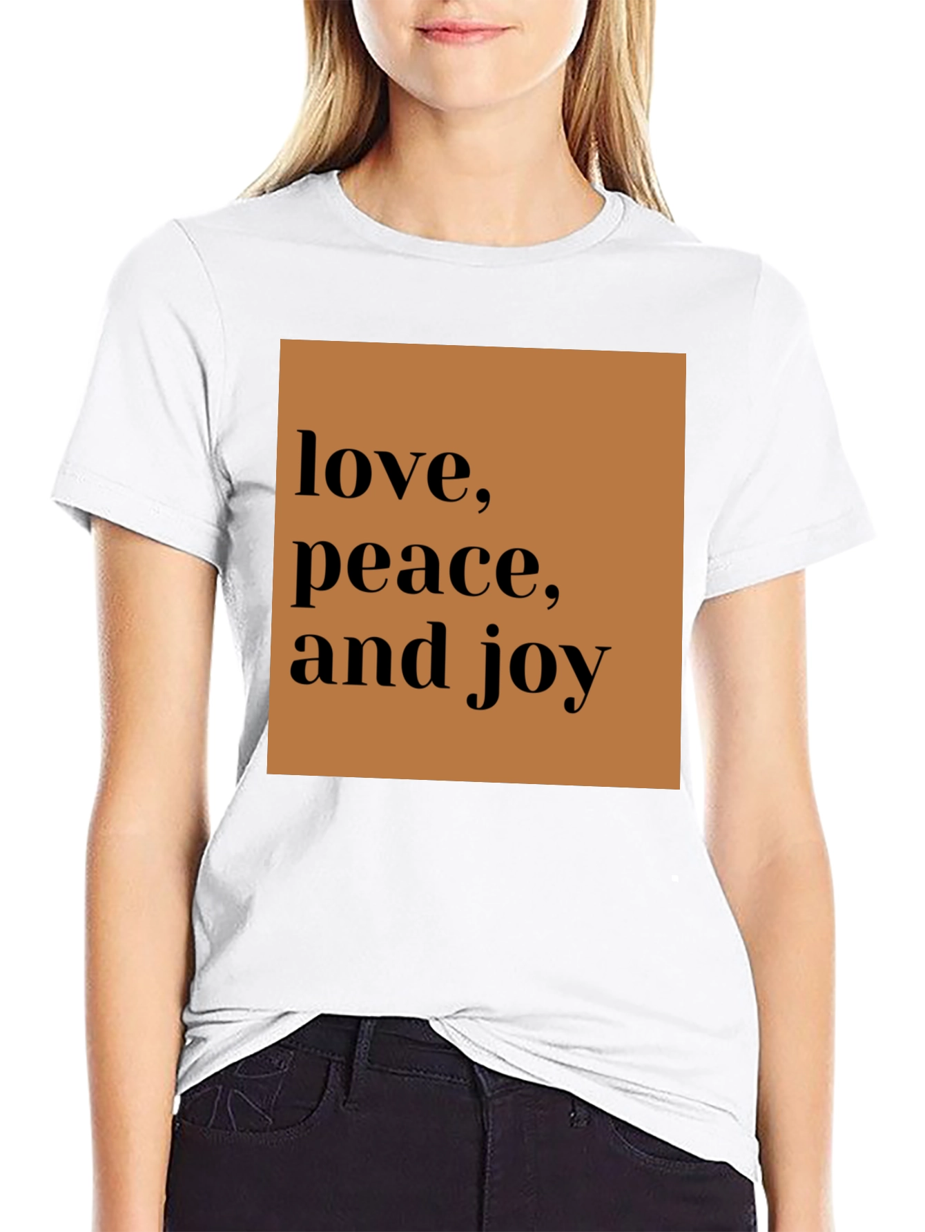 Love Peace Joy Black Graphic Tee