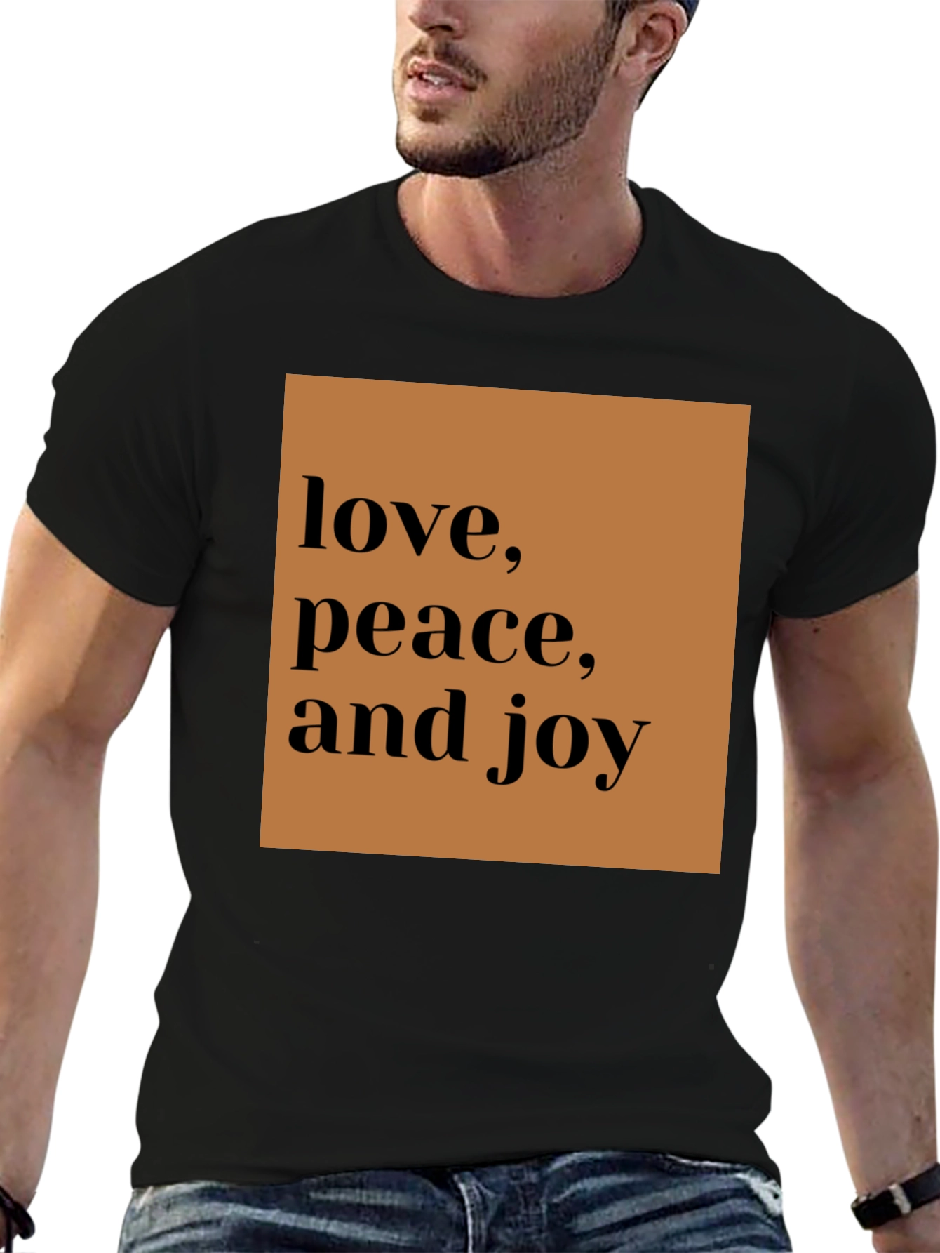 Love Peace Joy Black Graphic Tee