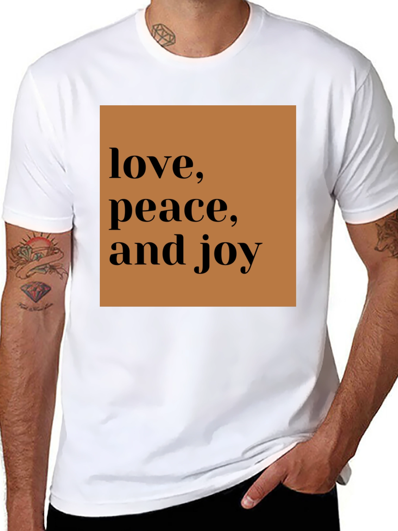 Love Peace Joy Black Graphic Tee