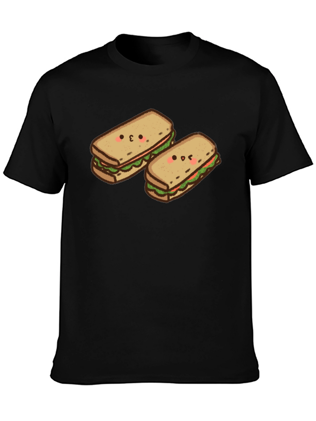 Kawaii Sandwich T-Shirt - Black Cotton Tee