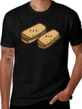 Kawaii Sandwich T-Shirt - Black Cotton Tee