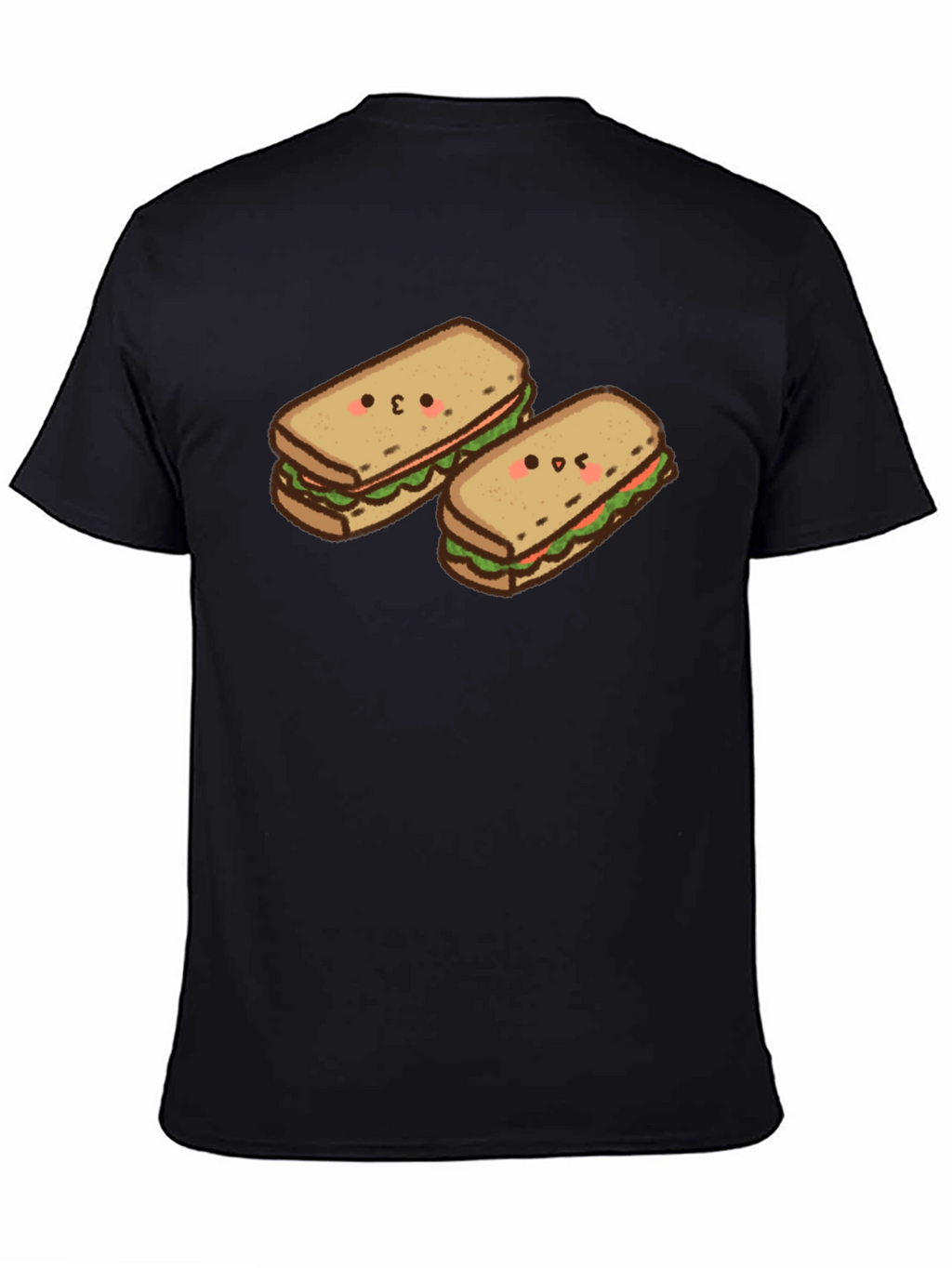 Kawaii Sandwich T-Shirt - Black Cotton Tee