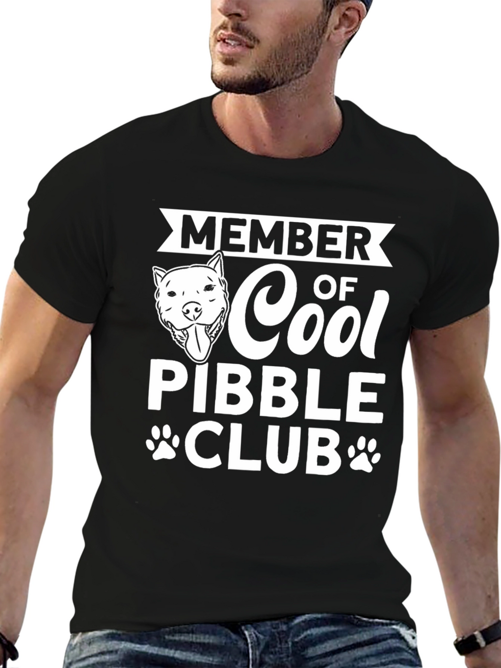 Cool Pibble Club Black Graphic T-Shirt