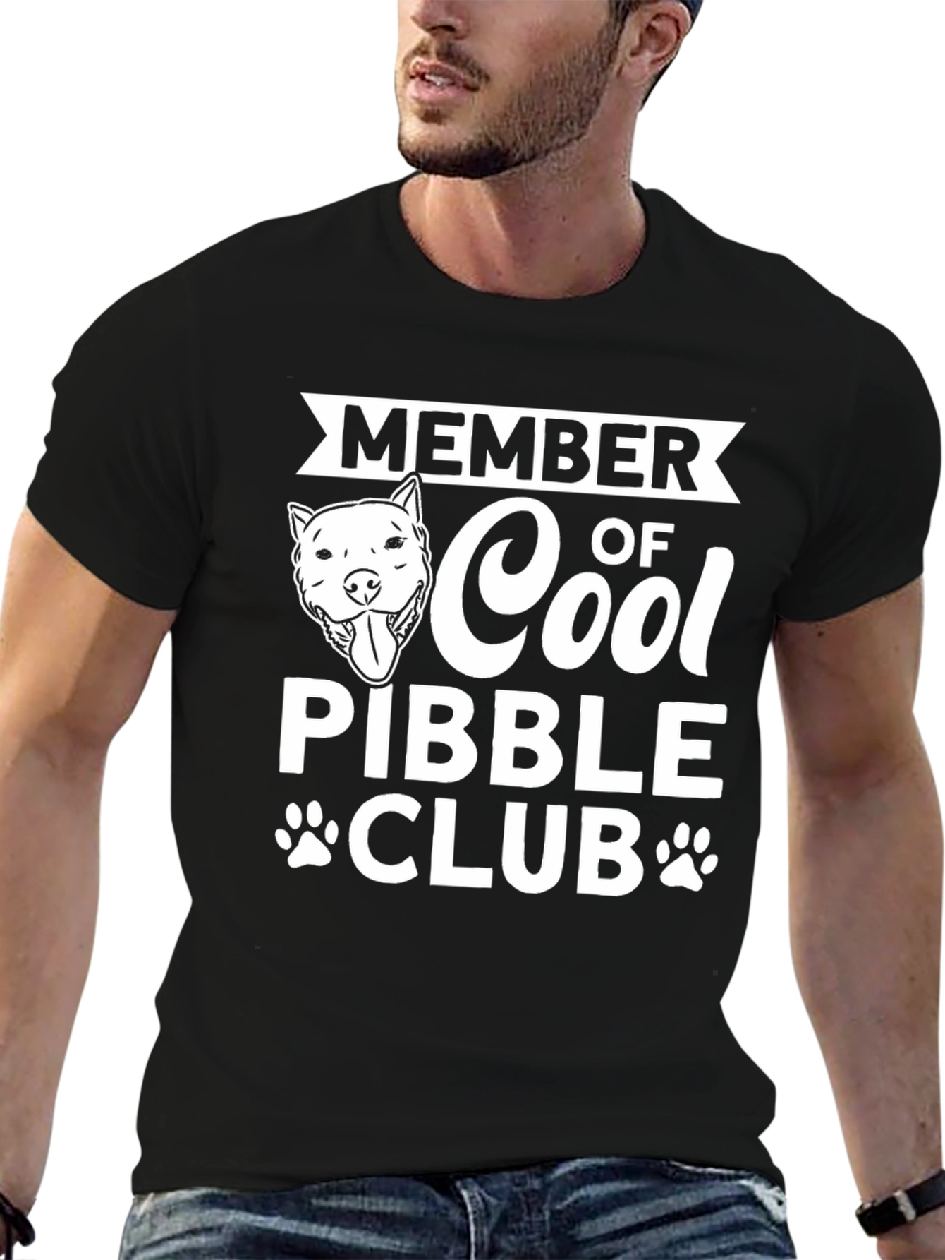Cool Pibble Club Black Graphic T-Shirt