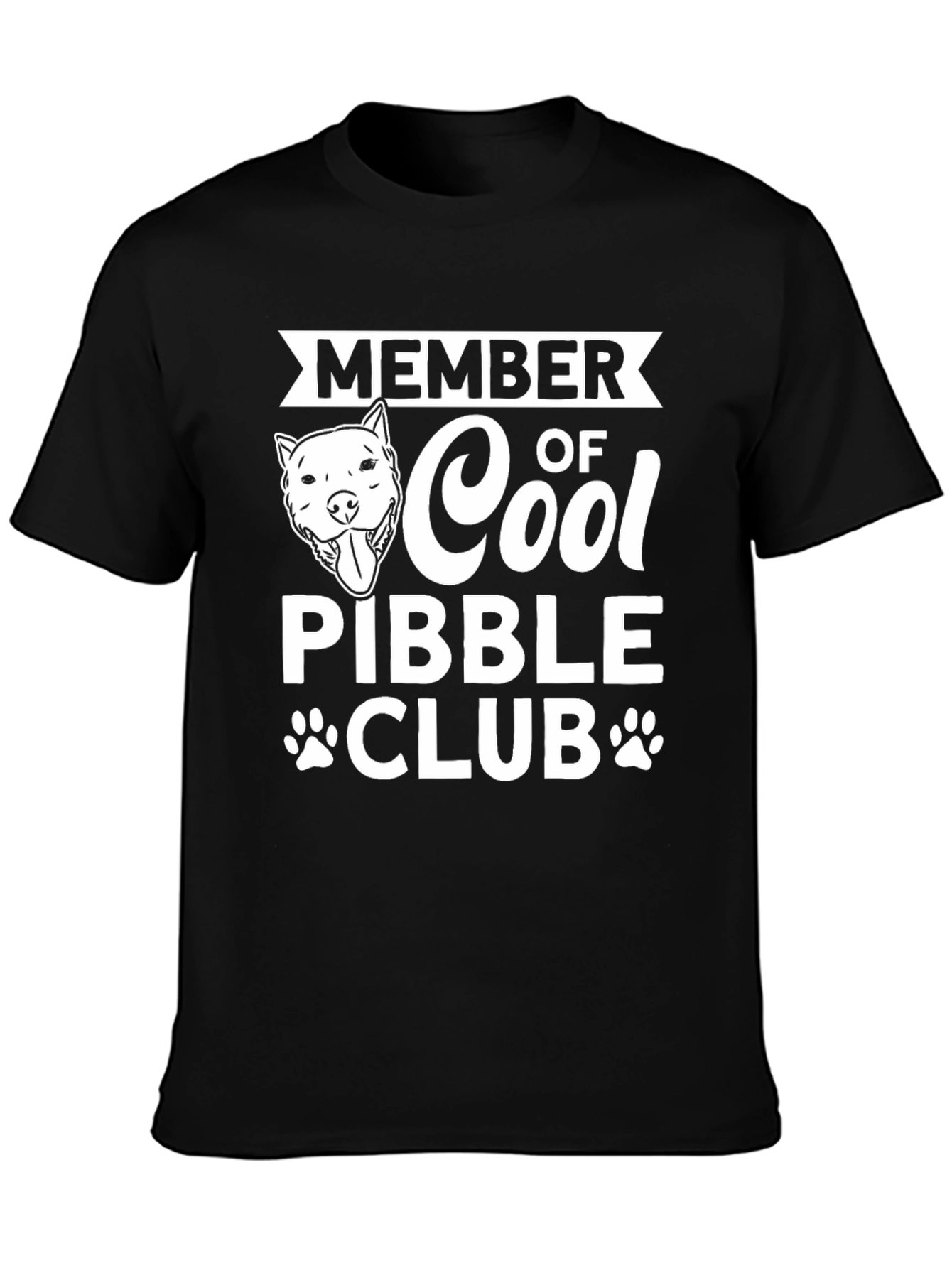 Cool Pibble Club Black Graphic T-Shirt