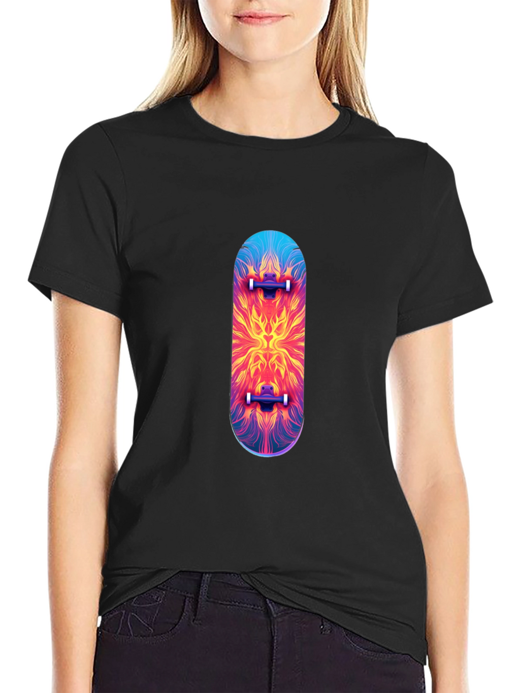 Skateboard Graphic T-Shirt - Black