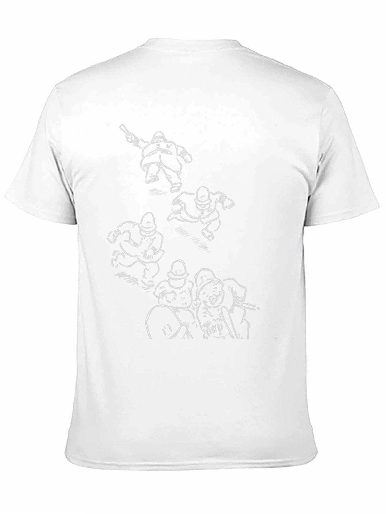 Cartoon Police Print Black T-Shirt